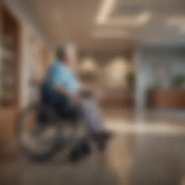 Healthcare Access: Prioritizing Retiree Well-being An inviting healthcare facility emphasizing accessibility for retirees