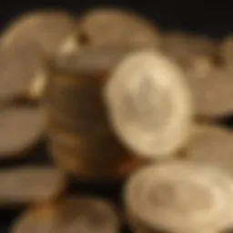 A stunning close-up of gleaming gold coins stacked elegantly