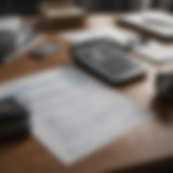 A calculator and financial documents on a desk