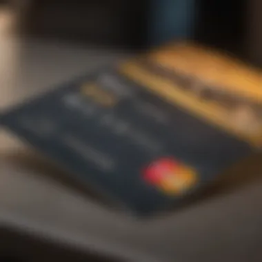 A close-up of a luxury credit card with travel benefits highlighted