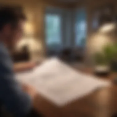Financial Review for FHA Loan Eligibility A homeowner reviewing financial documents