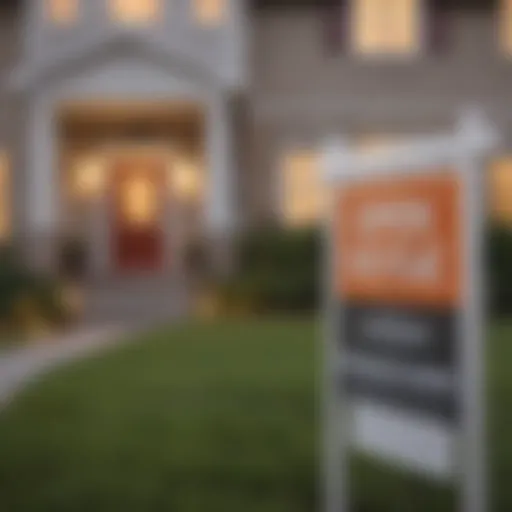 An open house sign outside a beautiful property