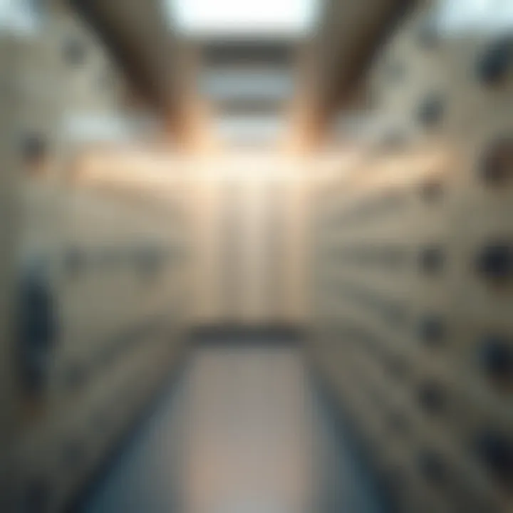 Interior view of a safety deposit box facility showcasing secure storage options