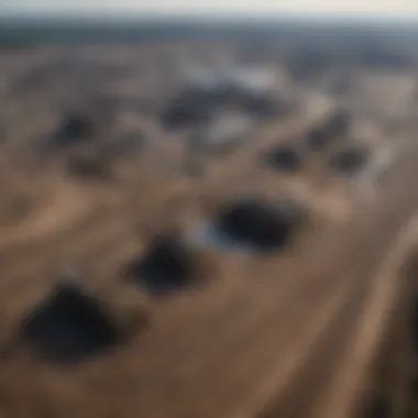 Aerial view of Canadian oil sands extraction sites showcasing the vast landscapes and operational facilities.