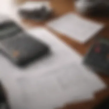 Calculator and mortgage documents on a desk